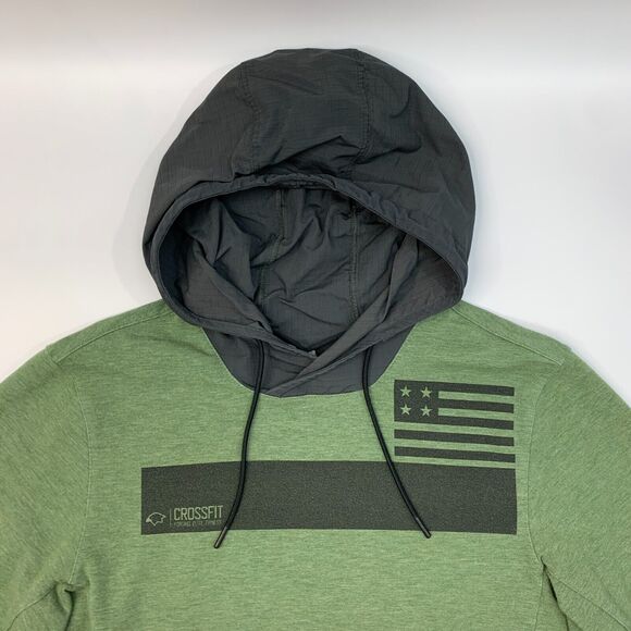 Reebook Crossfit Hoodie Mens S Small Moss Green Forging Elite Fitness Sweatshirt - Picture 4 of 13